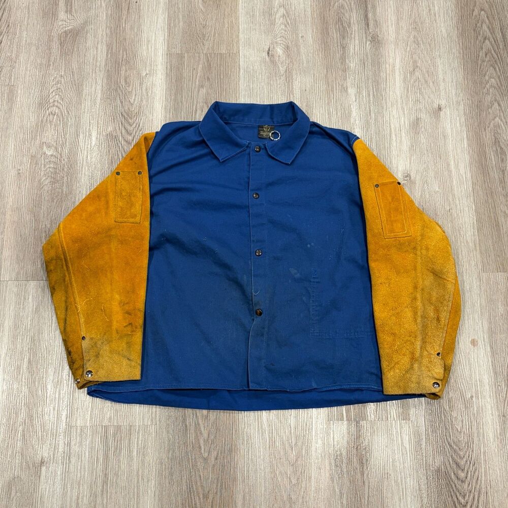 Vintage 00s Tillman 9230 Distressed Cowhide FR Cotton Welding Jacket Size 3XL